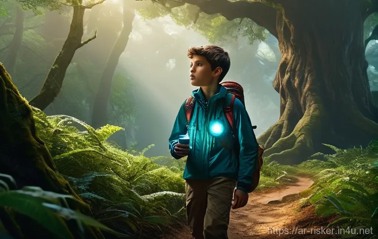 위험관리 실무에서 자주 접하는 사례 - **Prompt:** A young, determined adventurer, fully dressed in durable, modern outdoor gear, stands at...
