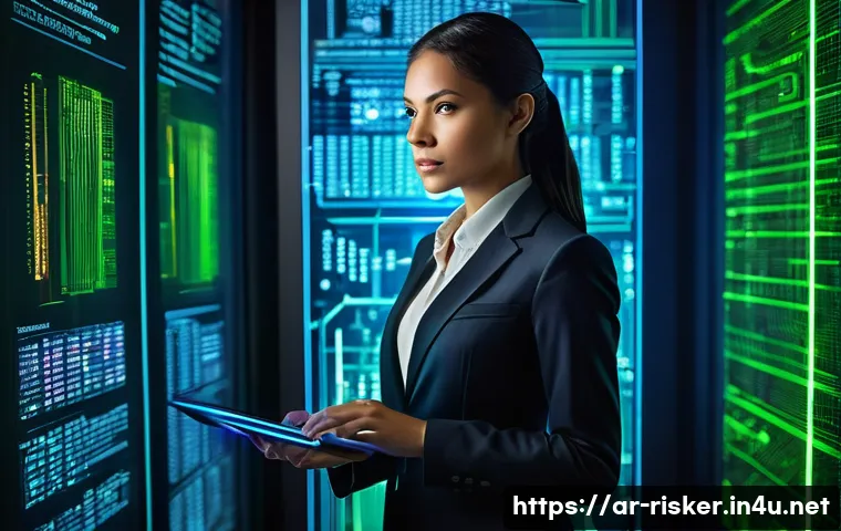 위험관리기술자의 역할과 책임 - **Prompt 1: Digital Guardian in a Cyber Fortress**
    "A highly professional cybersecurity risk eng...
