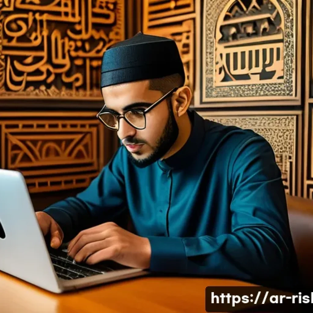 위험관리기술자 이론 시험 공부법 - A focused Arab young adult male studying at a traditional wooden desk in a warmly lit room decorated...